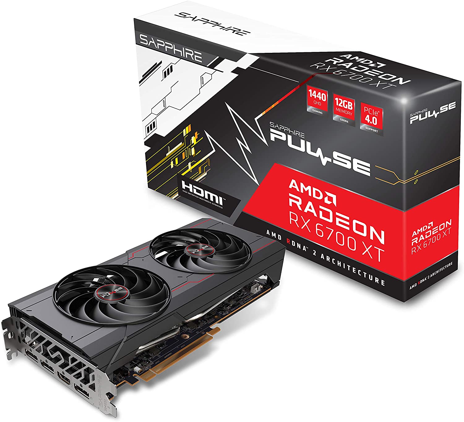 SAPPHIRE PULSE AMD Radeon RX 6700 XT Gaming Graphics Card (11306-02-20G)